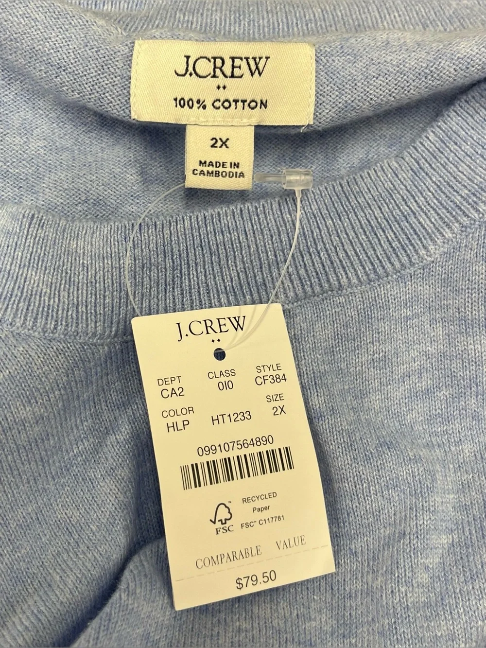 J. Crew short-sleeved sweater size 2X